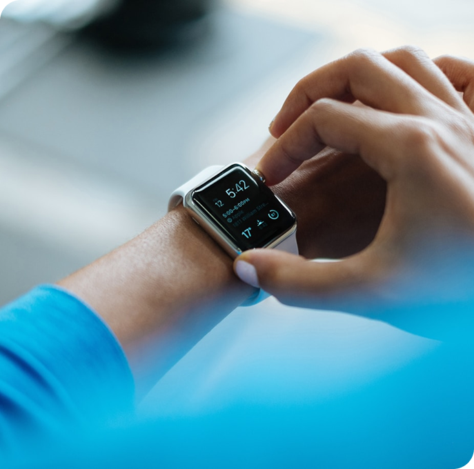 Smart watch on a hand